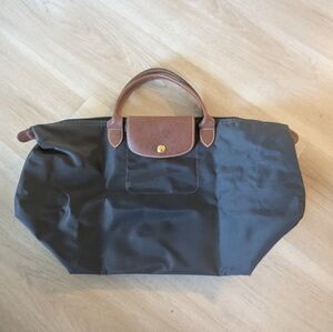 Navy Short Handle Longchamp Le Pliage